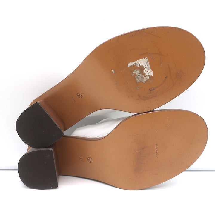 The Row Teatime Mules White White Size 38.5 Slip-On Heels