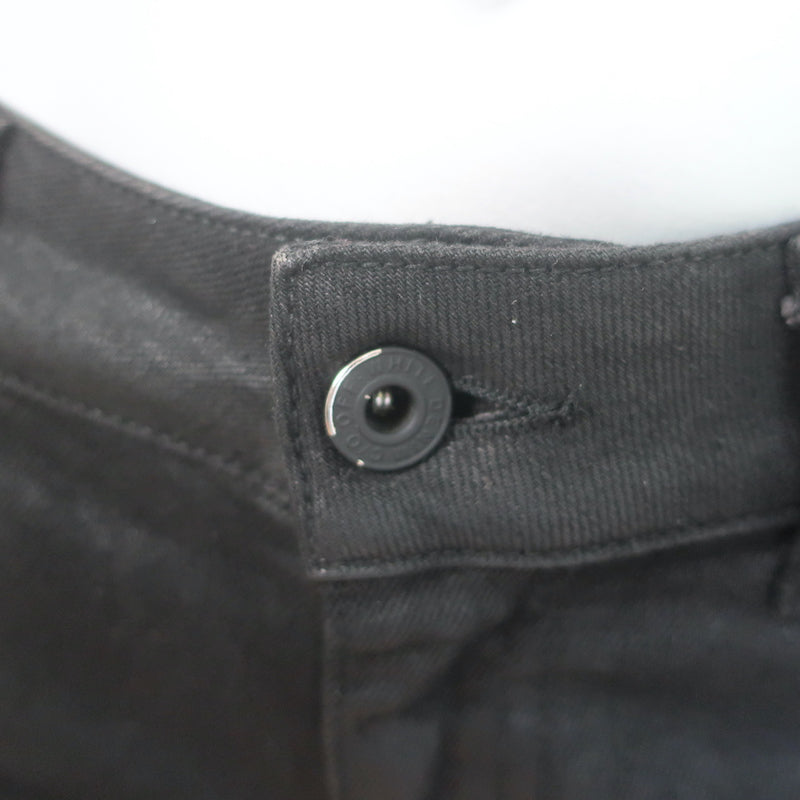 Off-White c/o Virgil Abloh Logo Strap Skinny Jeans Black Stretch Denim Size 26