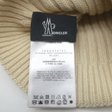 Moncler Grenoble Faux Fur Pom Pom Beanie Ivory Cashmere-Wool Ribbed Knit
