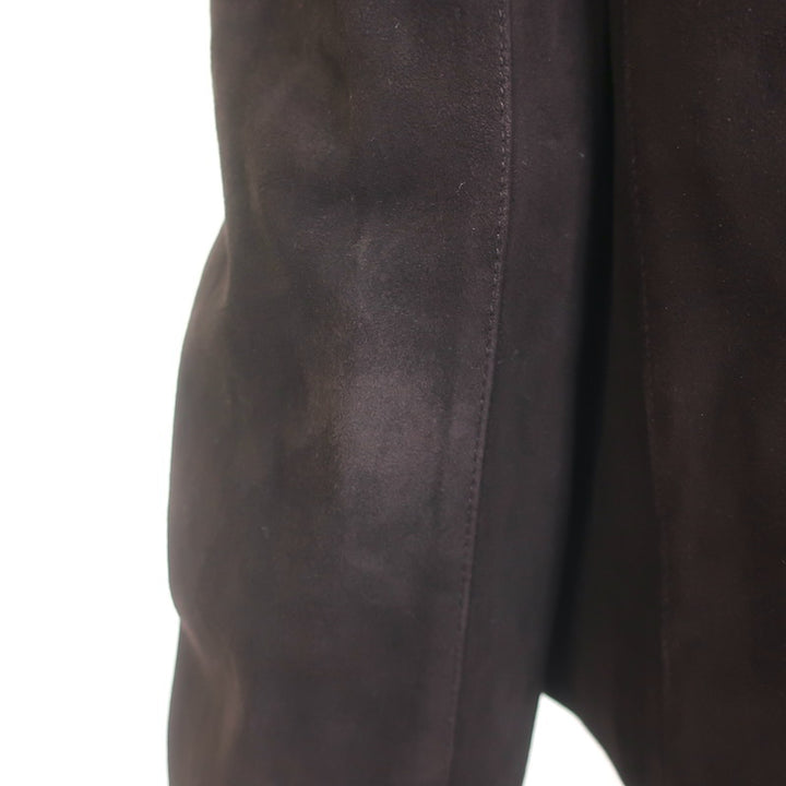 Theory Suede Patch Pocket Cropped Jacket Chocolate Size 6