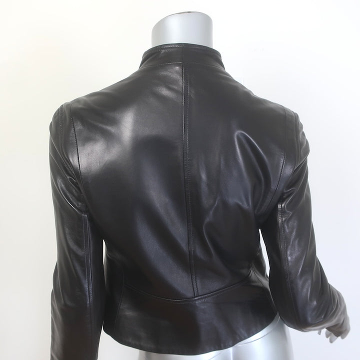 The Row Driker Leather Jacket Black Lambskin Size 6