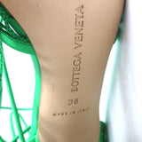 Bottega Veneta Stretch Mesh Pumps Green Size 38 Ankle Wrap Heels NEW
