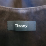 Theory Suede Patch Pocket Cropped Jacket Chocolate Size 6