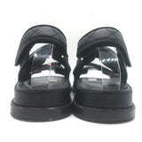Chanel Chain CC Dad Sandals Black Quilted Caviar Leather Size 39