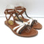 Louis Vuitton Explorer Flat Ankle Strap Sandals Brown Leather & Monogram Size 38