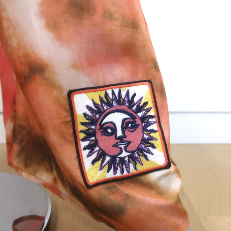 Zimmermann Vacay Tie Dye Shirt &amp; Relaxed Pants Set Pink/Orange Silk Size 2 NEW