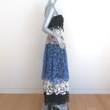 Talbot Runhof Tiered Guipure Lace Maxi Dress Size 8