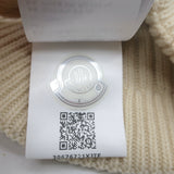Moncler Grenoble Faux Fur Pom Pom Beanie Ivory Cashmere-Wool Ribbed Knit