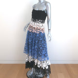 Talbot Runhof Tiered Guipure Lace Maxi Dress Size 8