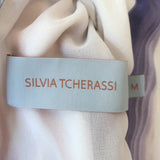 Silvia Tcherassi Nocera Cutout-Back Maxi Dress Cream Striped Silk Size Medium