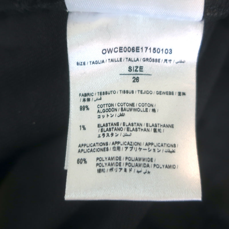 Off-White c/o Virgil Abloh Logo Strap Skinny Jeans Black Stretch Denim Size 26