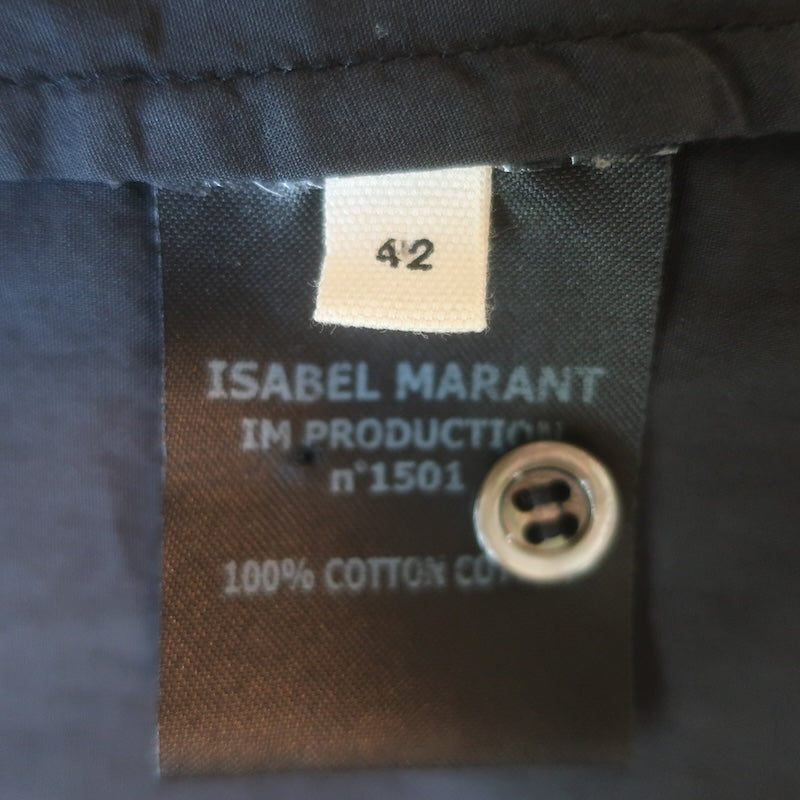 Isabel Marant Etoile Broderie Anglaise Flutter Sleeve Top Black Cotton Size 42
