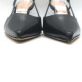Gianvito Rossi Ascent 85 Slingback Pointed Toe Pumps Black Leather Size 39
