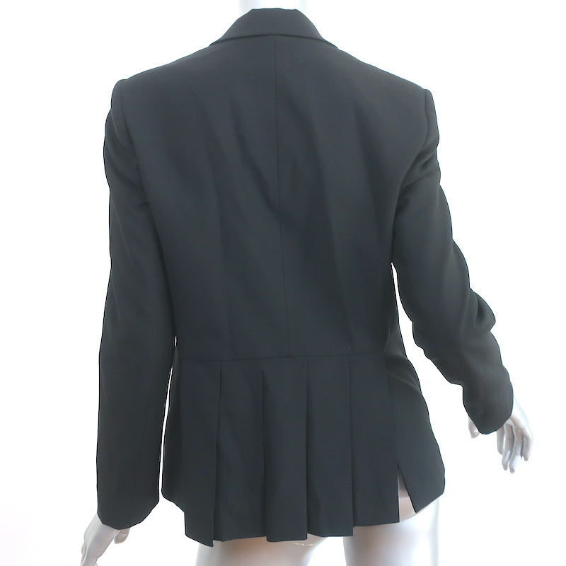 Theory Blazer Eldita Black Stretch Wool Size 8 Two-Button Jacket