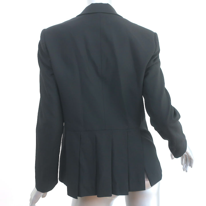 Theory Blazer Eldita Black Stretch Wool Size 8 Two-Button Jacket