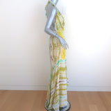 Silvia Tcherassi Ardell Halter Maxi Dress Citrus Watercolor Print Size Small