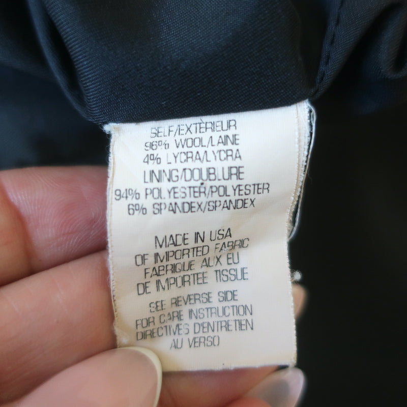 Theory Blazer Eldita Black Stretch Wool Size 8 Two-Button Jacket