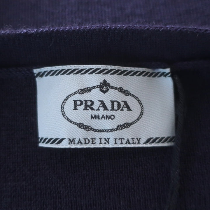 Prada V-Neck Cardigan Navy Cashmere-Silk Size 38