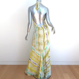 Silvia Tcherassi Ardell Halter Maxi Dress Citrus Watercolor Print Size Small
