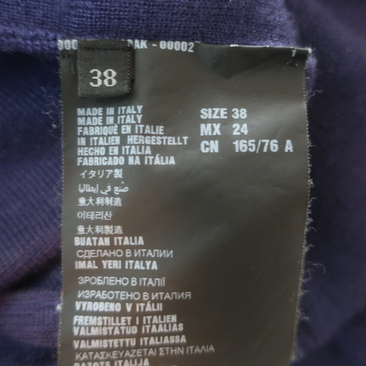 Prada V-Neck Cardigan Navy Cashmere-Silk Size 38
