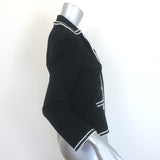 Maje Mirsal Crochet-Trimmed Cardigan Jacket Black Wool-Blend Size 1