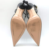 Gianvito Rossi Ascent 85 Slingback Pointed Toe Pumps Black Leather Size 39