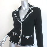 Maje Mirsal Crochet-Trimmed Cardigan Jacket Black Wool-Blend Size 1