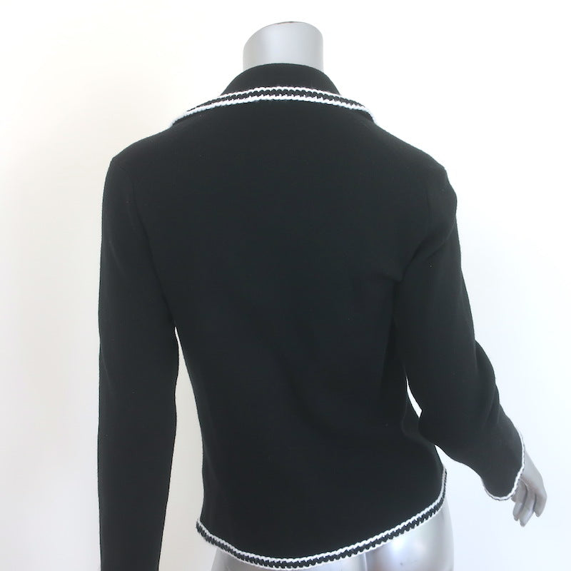 Maje Mirsal Crochet-Trimmed Cardigan Jacket Black Wool-Blend Size 1