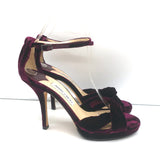 Jimmy Choo Twist Sandals Macy Purple Velvet Size 38 Ankle Strap Platform Heels