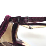 Jimmy Choo Twist Sandals Macy Purple Velvet Size 38 Ankle Strap Platform Heels