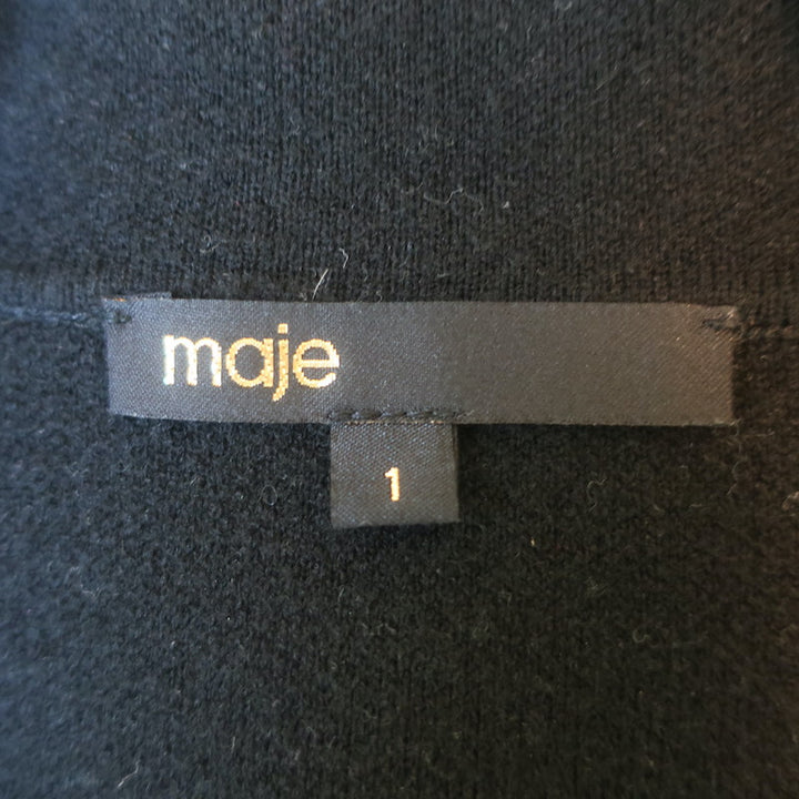 Maje Mirsal Crochet-Trimmed Cardigan Jacket Black Wool-Blend Size 1