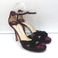 Jimmy Choo Twist Sandals Macy Purple Velvet Size 38 Ankle Strap Platform Heels