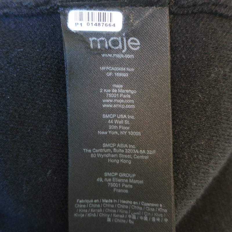 Maje Mirsal Crochet-Trimmed Cardigan Jacket Black Wool-Blend Size 1