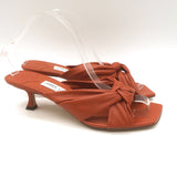 Jimmy Choo Avenue 50 Knotted Leather Mule Sandals Terracotta Size 39