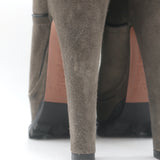 Alaia Platform Hiking Boots Dark Taupe Suede Size 38.5 Lace-Up Ankle Boots