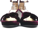 Jimmy Choo Twist Sandals Macy Purple Velvet Size 38 Ankle Strap Platform Heels