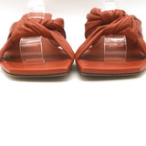 Jimmy Choo Avenue 50 Knotted Leather Mule Sandals Terracotta Size 39