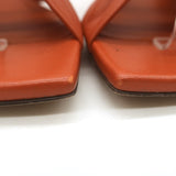 Jimmy Choo Avenue 50 Knotted Leather Mule Sandals Terracotta Size 39