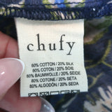 Chufy Long Sleeve Maxi Dress Bellini Navy Floral Print Cotton-Silk Size Medium