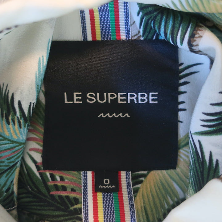 Le Superbe Club Tropicana Crystal-Detail Shirt Palm Tree Print Silk Size 0