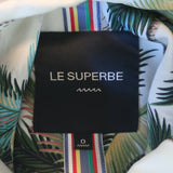 Le Superbe Club Tropicana Crystal-Detail Shirt Palm Tree Print Silk Size 0