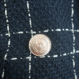 L'Agence Kenzie Fringed Tweed Blazer Black/Gold Size 4 Double Breasted Jacket