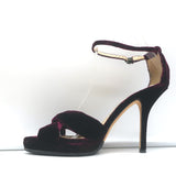 Jimmy Choo Twist Sandals Macy Purple Velvet Size 38 Ankle Strap Platform Heels