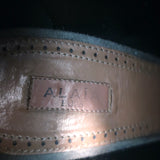 Alaia Platform Hiking Boots Dark Taupe Suede Size 38.5 Lace-Up Ankle Boots