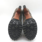 Alaia Platform Hiking Boots Dark Taupe Suede Size 38.5 Lace-Up Ankle Boots