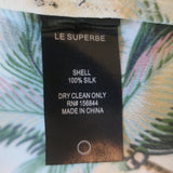 Le Superbe Club Tropicana Crystal-Detail Shirt Palm Tree Print Silk Size 0