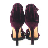 Jimmy Choo Twist Sandals Macy Purple Velvet Size 38 Ankle Strap Platform Heels