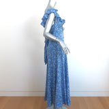 Doen Lulani Maxi Dress Lapis Bluebell Ballad Print Cotton-Blend Size Large
