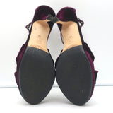 Jimmy Choo Twist Sandals Macy Purple Velvet Size 38 Ankle Strap Platform Heels