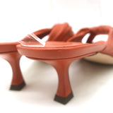 Jimmy Choo Avenue 50 Knotted Leather Mule Sandals Terracotta Size 39